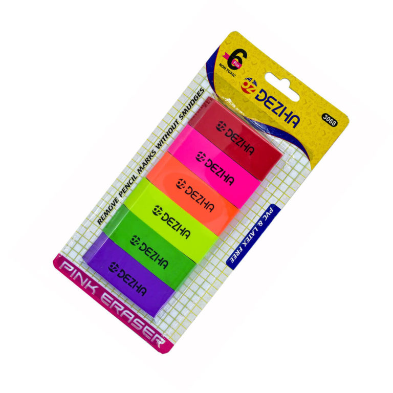 Neon Colors Bevel Eraser Pack 6