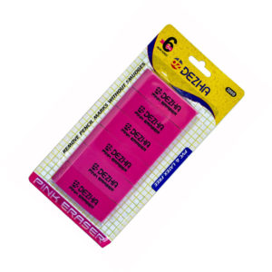 pink beveled eraser pack 6